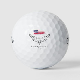 Prettig Onafhankelijkheidsdag Amerikaanse vlag en  Golfballen