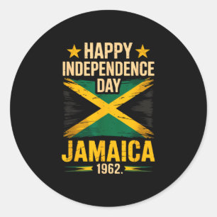 Prettig Onafhankelijkheidsdag Jamaica 1962 viering Ronde Sticker