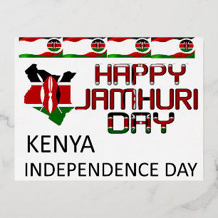 Prettig Onafhankelijkheidsdag Kenya Jamhuri-dag Folie Feestdagen Briefkaart