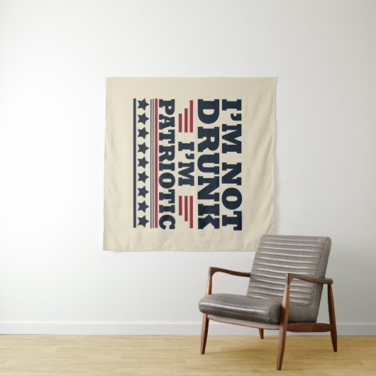 Prettig onafhankelijkheidsdag leuk 4 juli wandkleed (In Situ (horizontaal))