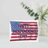 Prettig Onafhankelijkheidsdag met de vlag van de V Briefkaart (Staand voorkant)