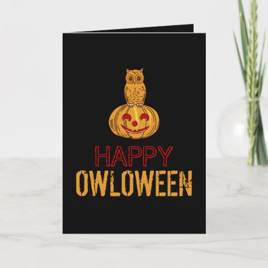 Prettig Owloween, Halloween Kaart (Voorkant)