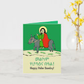 Prettig Palmzondag in amharic Ethiopisch Kaart (Gele Bloem)