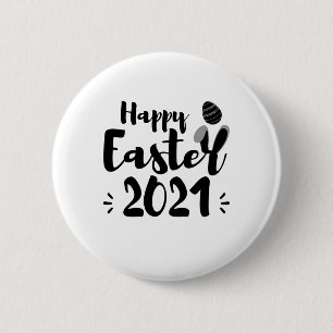Prettig Pasen 2021 Grappige Quarantaine Pasen Dag Ronde Button 5,7 Cm
