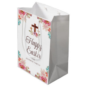 Prettig Pasen Aquarel Religieus Kruis Medium Cadeauzakje