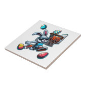 Prettig Pasen Basketbal Jongens Paashaas Grappig P Tegeltje (Zijkant)