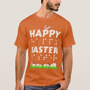 Prettig Pasen braille blind visueel beperkt Pasen T-shirt