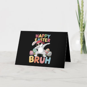 Prettig Pasen Bruh Bro Funny Dabbing Bunny Konijn Bedankkaart