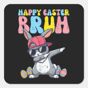 Prettig Pasen Bruh Konijn Dab Konijn Dans Vierkante Sticker