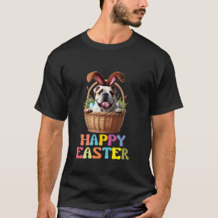 Prettig Pasen Bulldog Konijn Plezier T-shirt