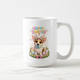 Prettig Pasen Corgi Mok – Cute Konijnenoren Hond