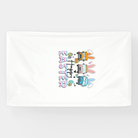 Prettig Pasen Dag Grappige Schoolbus Chauffeur Lev Spandoek (Horizontaal)