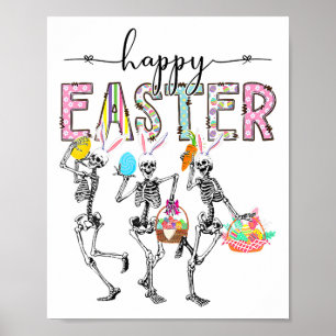 Prettig Pasen Dag Skelet Konijn Eieren Jongens Mei Poster