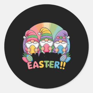 Prettig Pasen Dwergen Konijn Prettig Pasen Kaboute Ronde Sticker