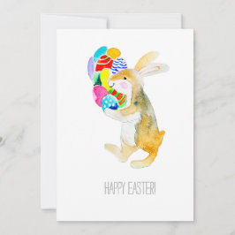 Prettig Pasen, Fanny konijn en eieren Feestdagenkaart