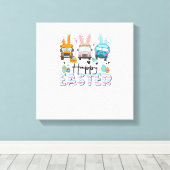Prettig Pasen Funny School Bus Chauffeur Leven Hap Canvas Afdruk (Insitu (Houten vloer))