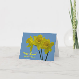 "Prettig Pasen" Gele Narcissen Wenskaart Bedankkaart