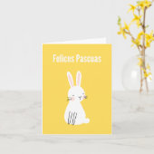 Prettig Pasen, Gelukkig Pasen in het Spaans Kaart (Gele Bloem)