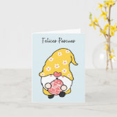 Prettig Pasen, Gelukkig Pasen in het Spaans Kaart (Gele Bloem)