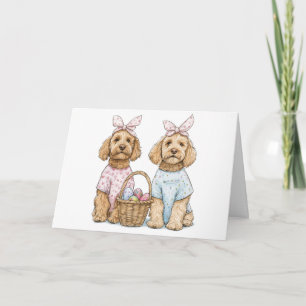 Prettig Pasen Goldendoodle Honden Feestdagen Kaart