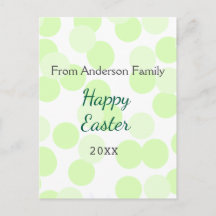 Prettig Pasen grijs groene polka stippen familiena