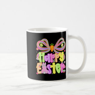 Prettig Pasen Groovy Retro Gingham Konijn Plaid Me Koffiemok