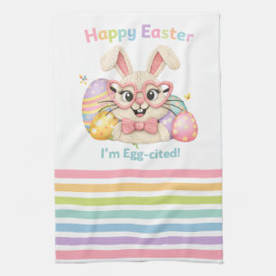 Prettig Pasen Ik ben Ei-jo over de Bunny Theedoek
