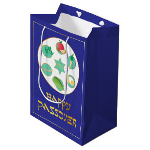 Prettig Pasen in het blauw Medium Cadeauzakje