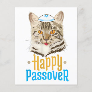 Prettig Pasen Kat Grappige Seder Joods Flyer