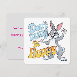 Prettig Pasen knuffel Konijn gepersonaliseerd Feestdagenkaart
