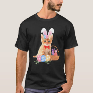 Prettig Pasen Knuffel Konijn Kat Eieren Mand Manne T-shirt
