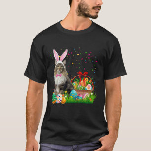 Prettig Pasen Knuffel Konijn Kat Eieren Mand Manne T-shirt