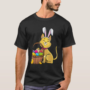 Prettig Pasen Knuffel Konijn Kat Eieren Mand Manne T-shirt