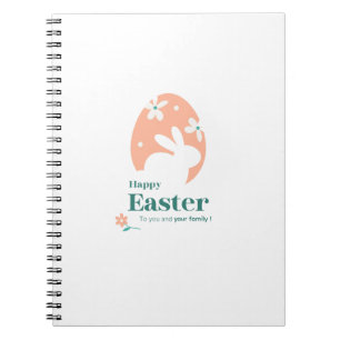 Prettig Pasen – Konijn & Ei Bloemendesign Notitieboek