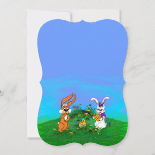 Prettig Pasen! Konijn met Bunny en Kuiken Feestdagenkaart