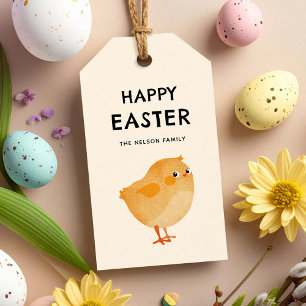 Prettig Pasen kuiken schattig en feestelijk Cadeaulabel