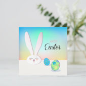Prettig Pasen Lentebunny Paaseieren Jacht Feestdagenkaart (Staand voorkant)