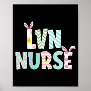 Prettig Pasen Lvn Verpleegster Mutsje Konijn Oren Poster