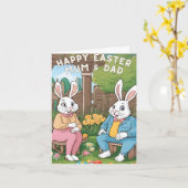 Prettig Pasen Mam & Pap Kaart (Gele Bloem)