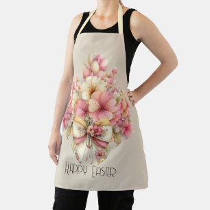 Prettig Pasen Meerdere Bloemen en Strik Schort