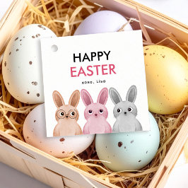 Prettig Pasen met drie schattige baby konijnen Bedankjes Labels