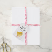 Prettig Pasen met Gele Kuiken Cadeaulabel (Met Touw)