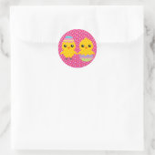 Prettig Pasen Mooie Kuikens Ronde Sticker (Tas)