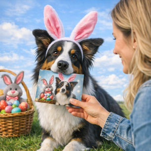Prettig Pasen Moppige Hond Vakantiegroet Kaart