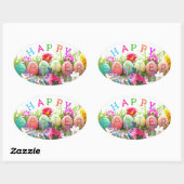 Prettig Pasen Ovale Stickers (Vel)