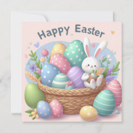 Prettig Pasen - Paaseieren in Pastelkleuren Feestdagenkaart