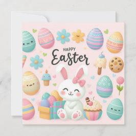 Prettig Pasen - Paaseieren in Pasteltinten Feestdagenkaart