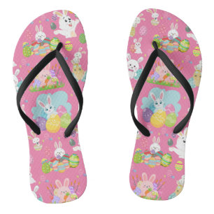 Prettig Pasen - Patroon Funny Bunny En Eieren Teenslippers
