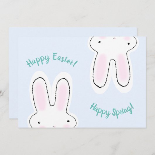 Prettig Pasen Prettig Voorjaar grappige konijn gra (Voorkant / Achterkant)