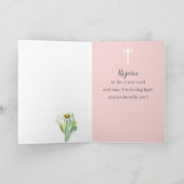 Prettig Pasen Psalm 105 Schrift Roze Bloemen Kaart (Binnen)